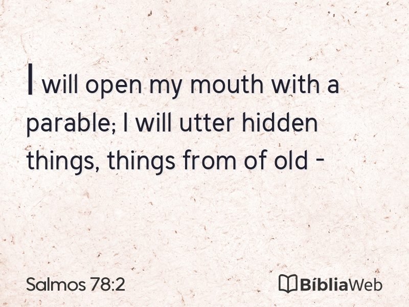 Salmos 78:2 em imagem para compartilhar
