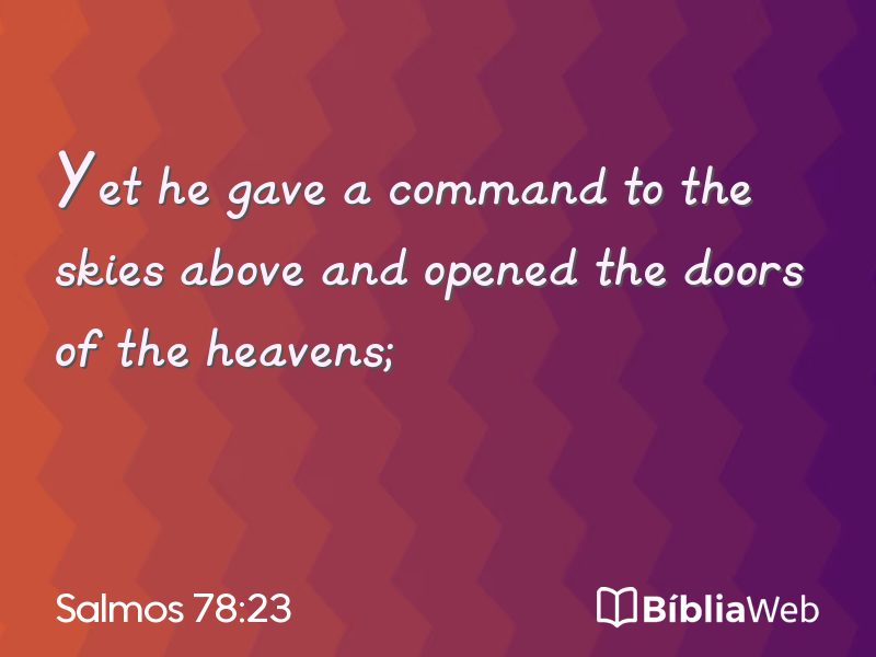 Salmos 78:23 em imagem para compartilhar