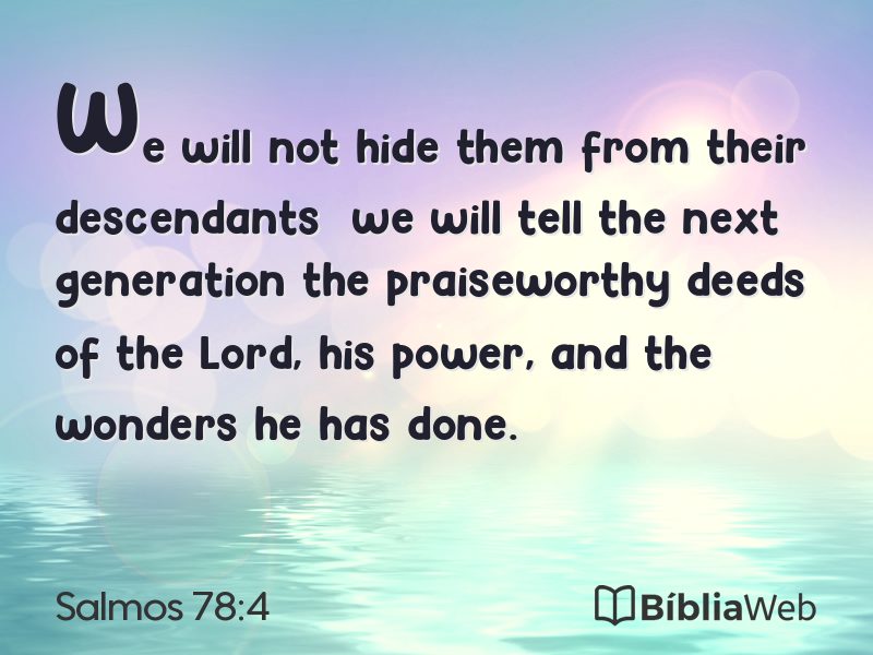 Salmos 78:4 em imagem para compartilhar