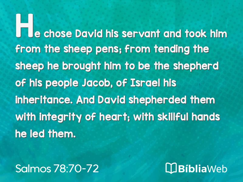Salmos 78:70-72 em imagem para compartilhar