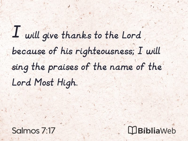 Salmos 7:17 em imagem para compartilhar
