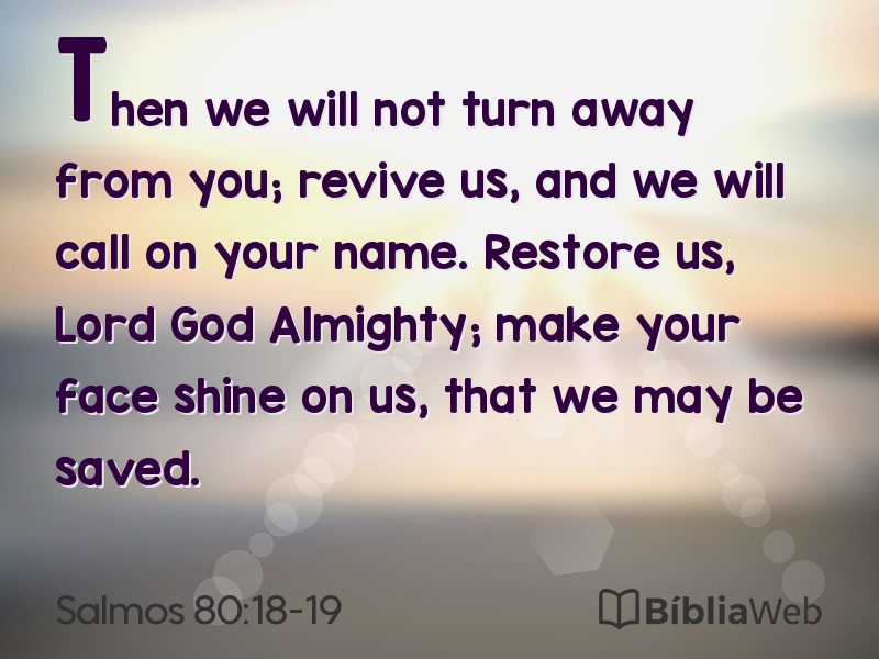 Salmos 80:18-19 em imagem para compartilhar