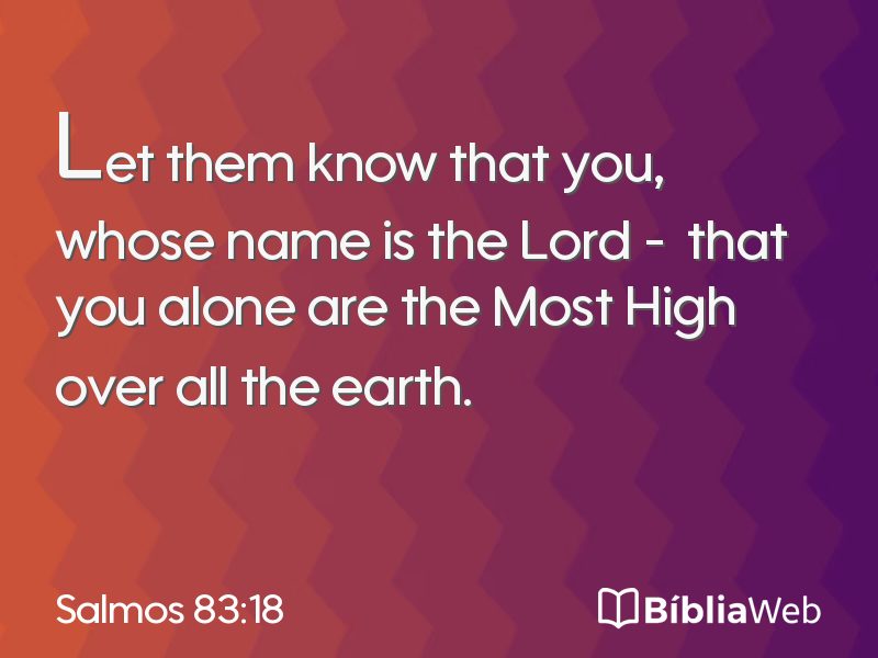 Salmos 83:18 em imagem para compartilhar