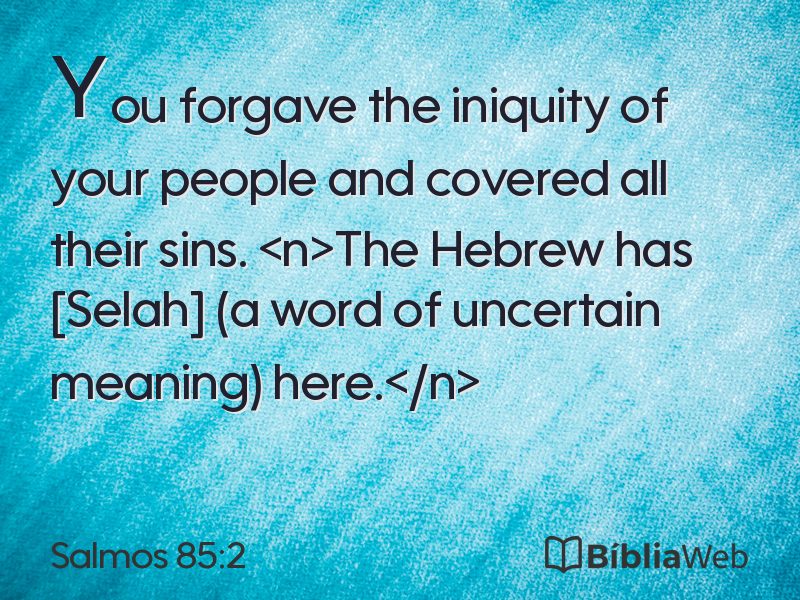Salmos 85:2 em imagem para compartilhar