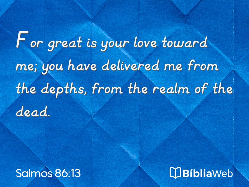 Salmos 86:13 em imagem para compartilhar