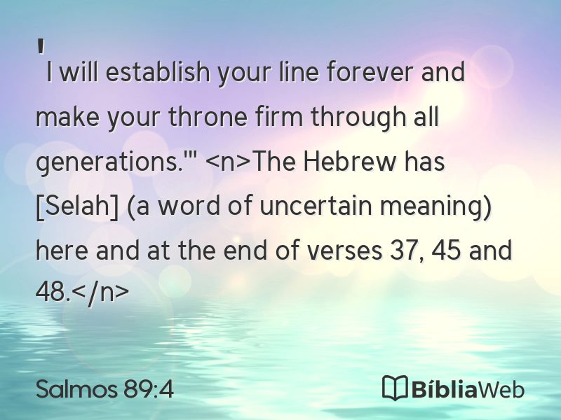 Salmos 89:4 em imagem para compartilhar