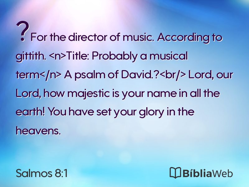 Salmos 8:1 em imagem para compartilhar