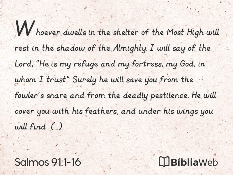 Salmos 91:1-16 em imagem para compartilhar