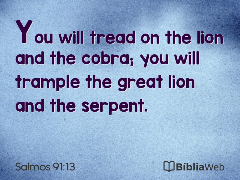 Salmos 91:13 em imagem para compartilhar