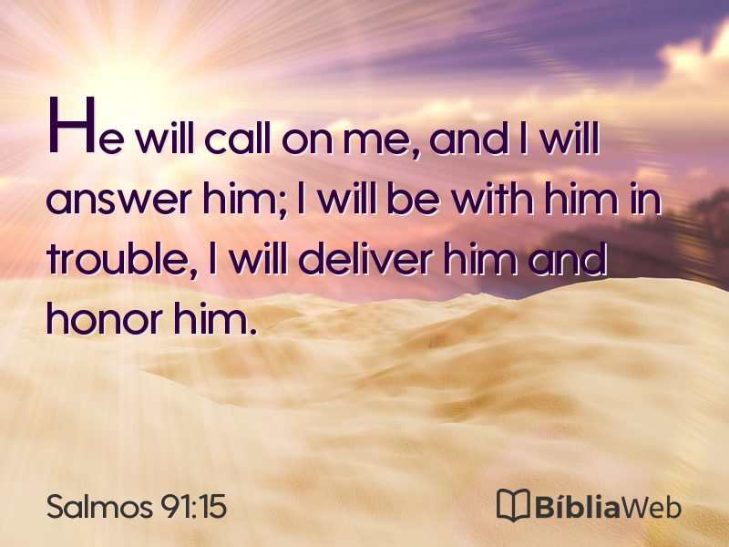 Salmos 91:15 em imagem para compartilhar