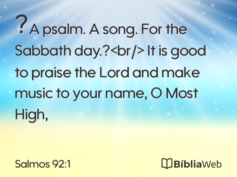 Salmos 92:1 em imagem para compartilhar