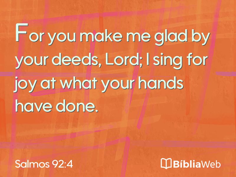 Salmos 92:4 em imagem para compartilhar
