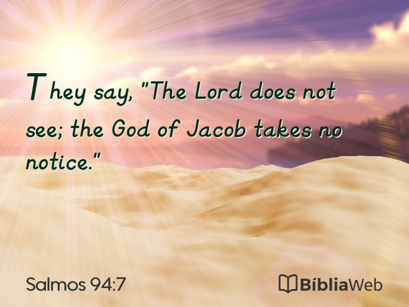 Salmos 94:7 em imagem para compartilhar