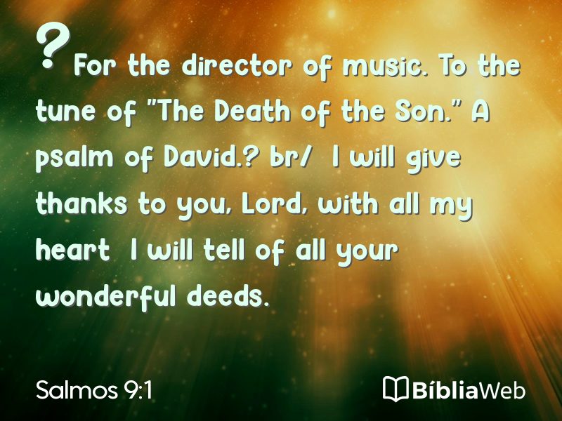 Salmos 9:1 em imagem para compartilhar