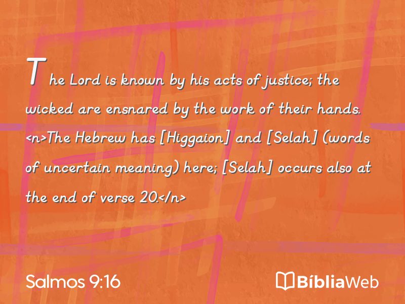 Salmos 9:16 em imagem para compartilhar