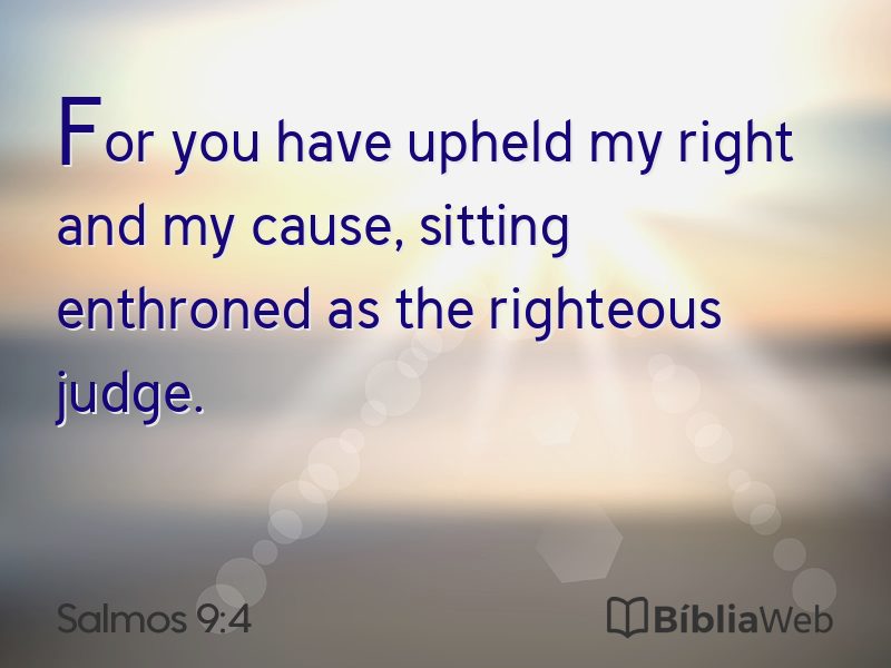 Salmos 9:4 em imagem para compartilhar