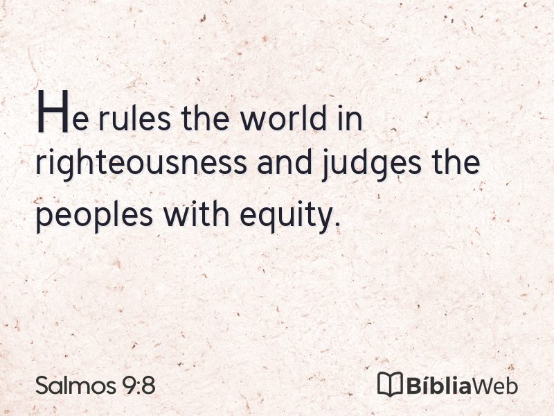 Salmos 9:8 em imagem para compartilhar