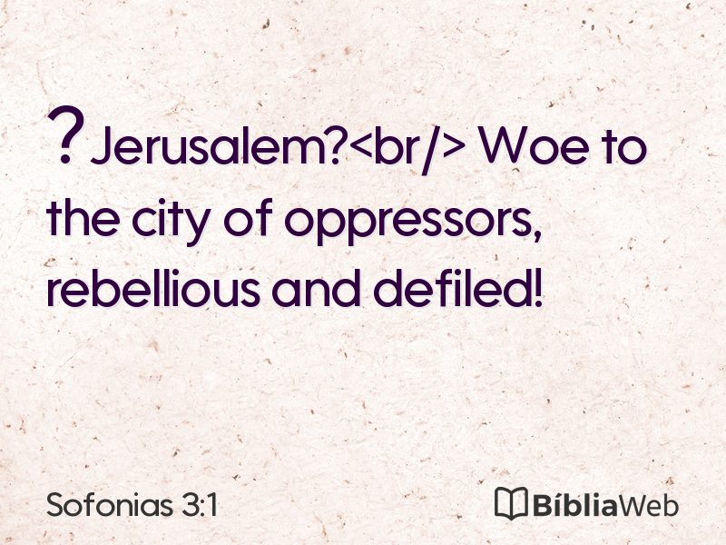 Sofonias 3:1 em imagem para compartilhar