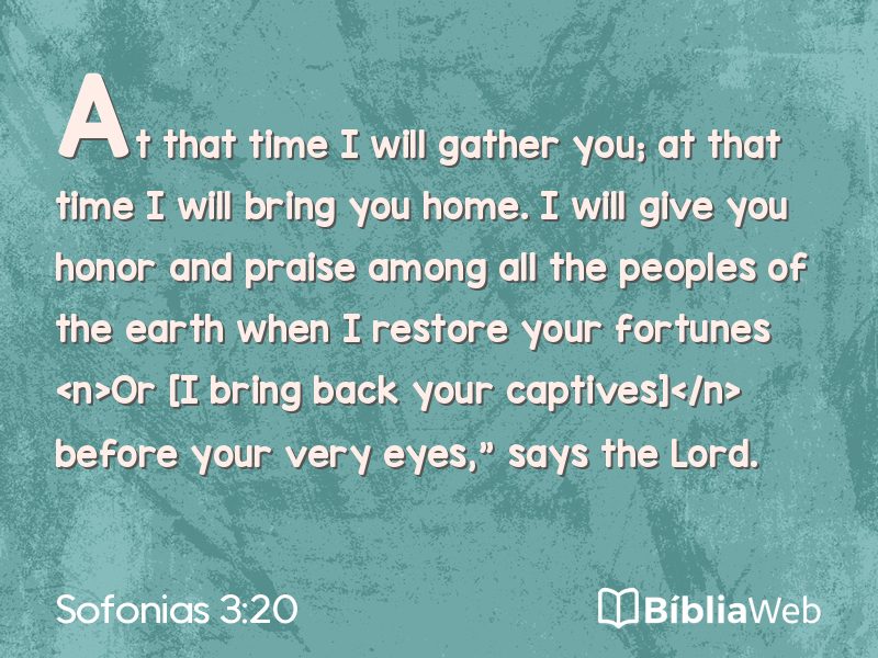 Sofonias 3:20 em imagem para compartilhar