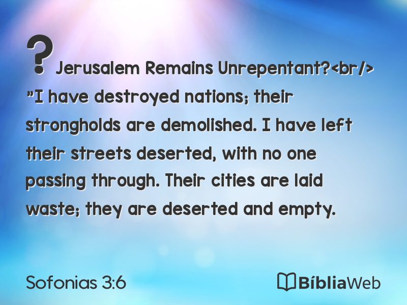 Sofonias 3:6 em imagem para compartilhar