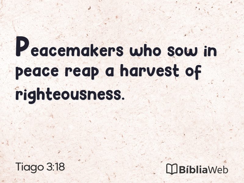 Tiago 3:18 em imagem para compartilhar