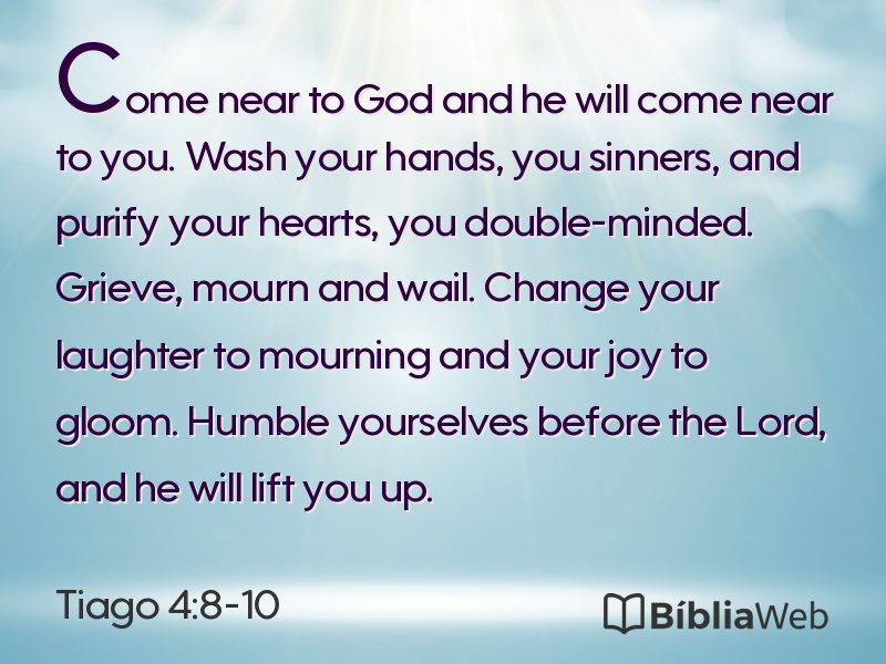 Tiago 4:8-10 em imagem para compartilhar