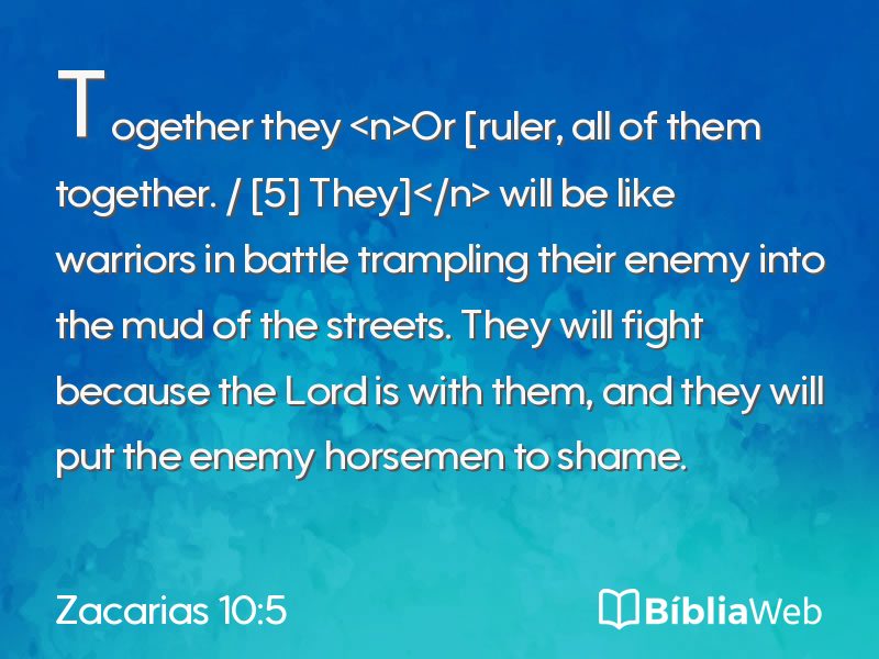 Zacarias 10:5 em imagem para compartilhar