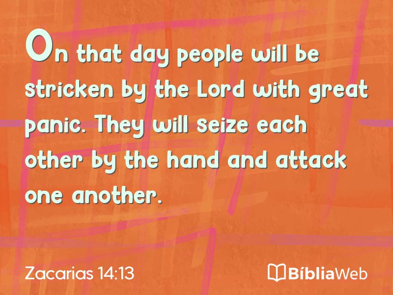 Zacarias 14:13 em imagem para compartilhar