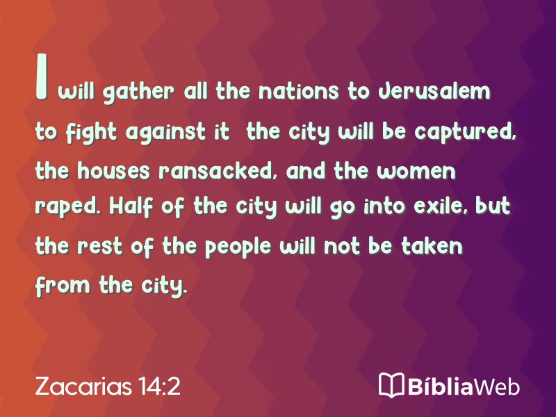 Zacarias 14:2 em imagem para compartilhar