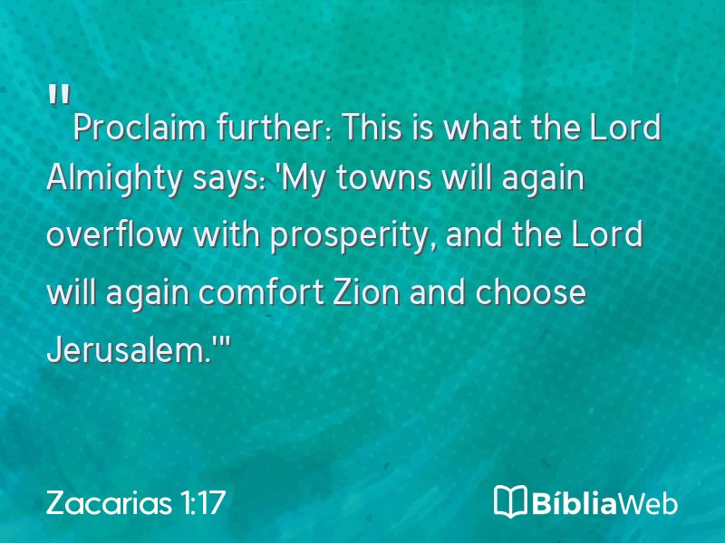 Zacarias 1:17 em imagem para compartilhar