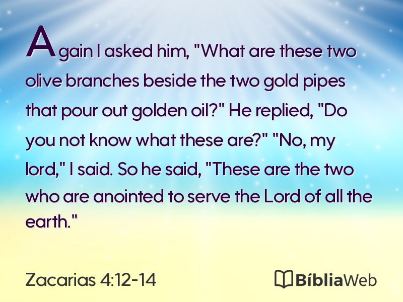 Zacarias 4:12-14 em imagem para compartilhar
