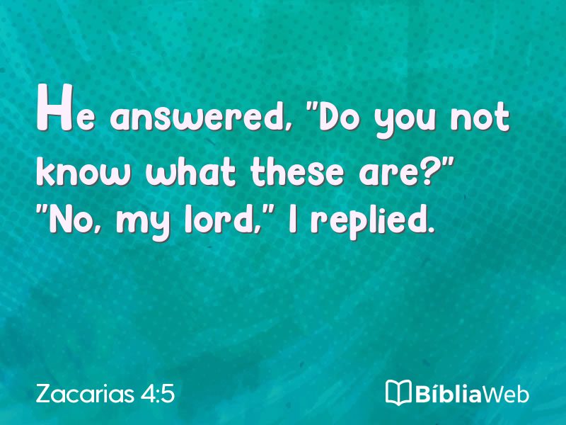 Zacarias 4:5 em imagem para compartilhar