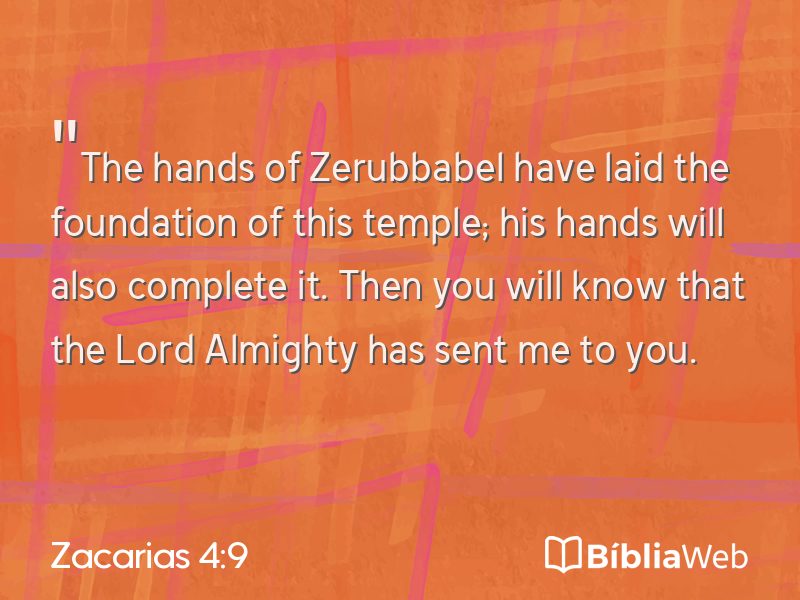 Zacarias 4:9 em imagem para compartilhar