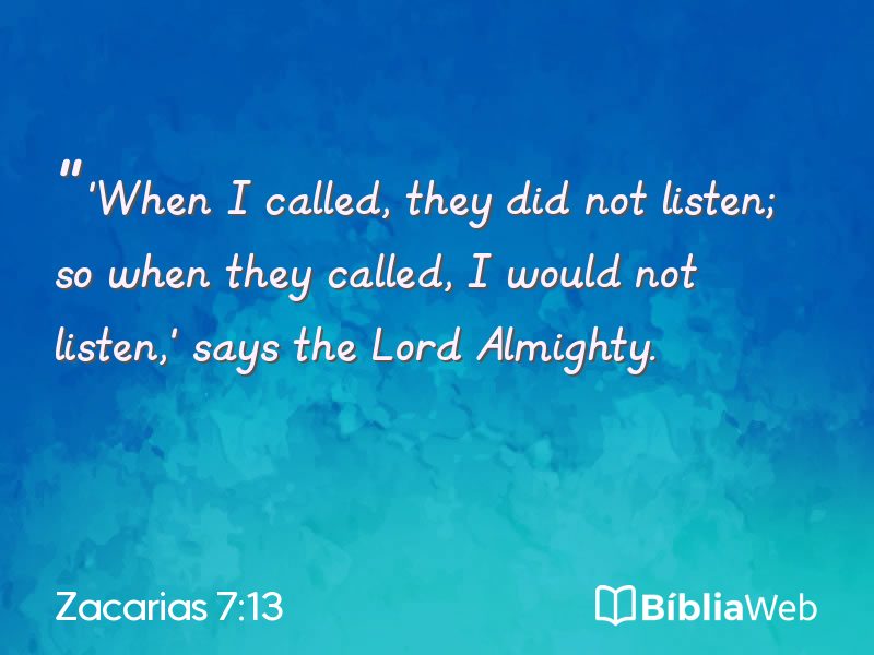 Zacarias 7:13 em imagem para compartilhar
