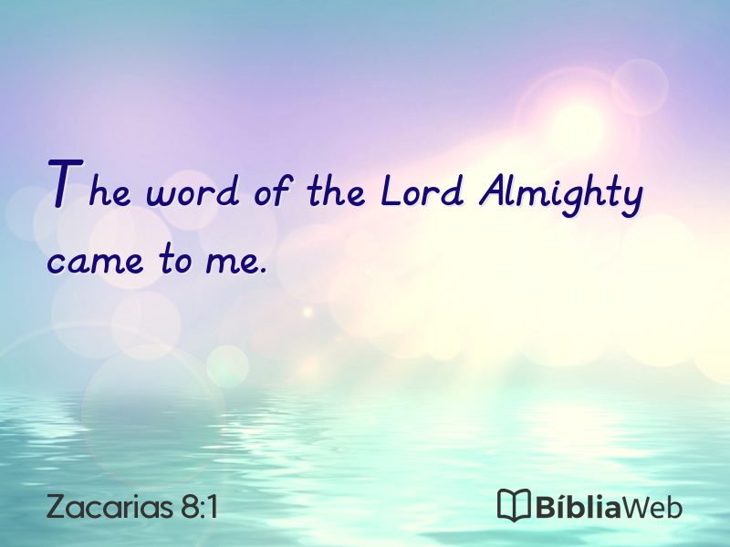 Zacarias 8:1 em imagem para compartilhar