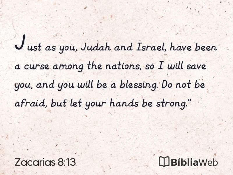 Zacarias 8:13 em imagem para compartilhar