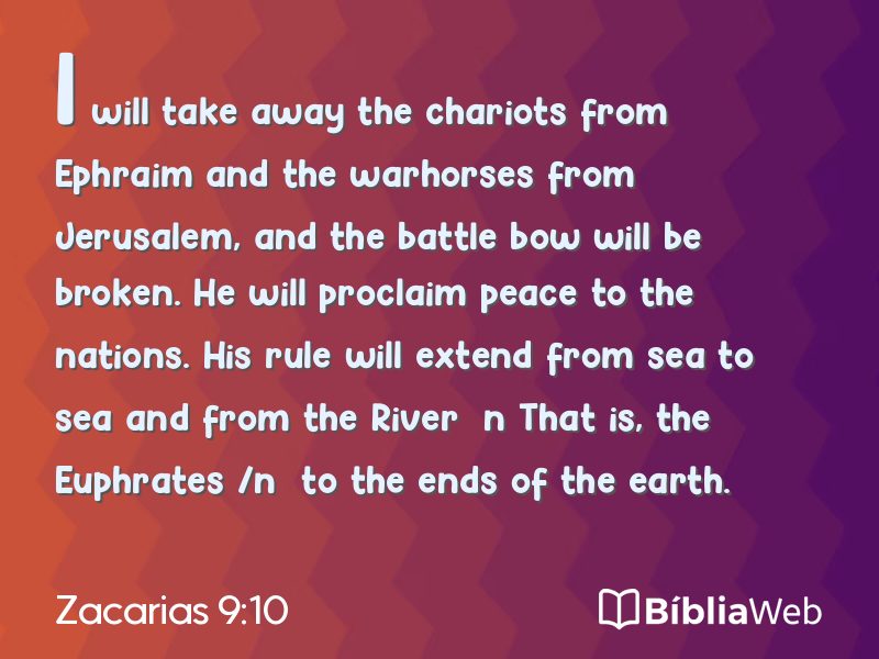 Zacarias 9:10 em imagem para compartilhar