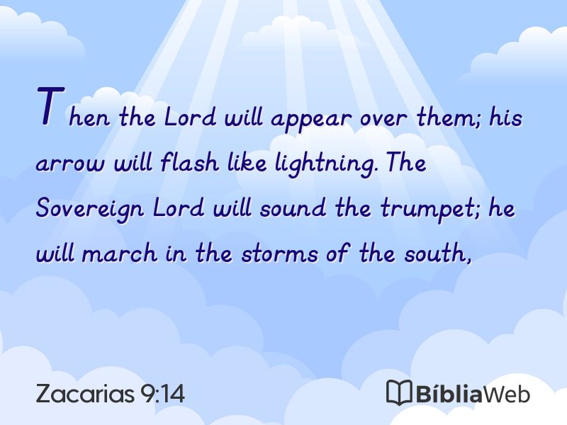Zacarias 9:14 em imagem para compartilhar