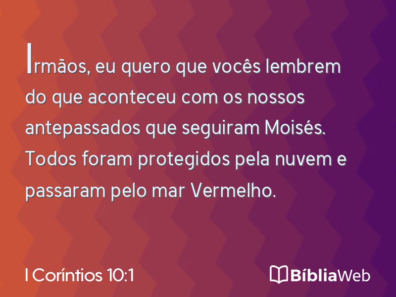 I Coríntios 10:1 em imagem para compartilhar