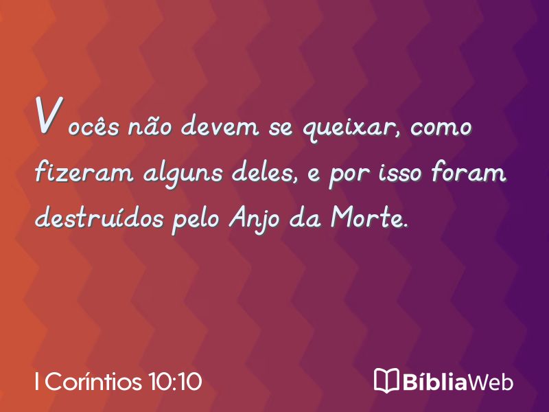 I Coríntios 10:10 em imagem para compartilhar