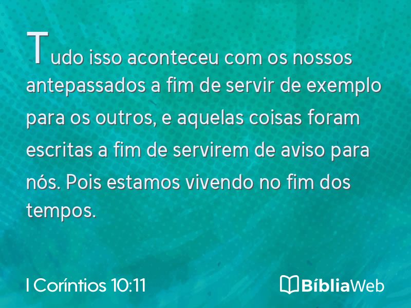 I Coríntios 10:11 em imagem para compartilhar