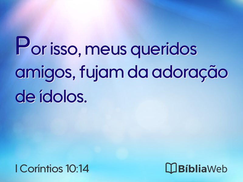 I Coríntios 10:14 em imagem para compartilhar