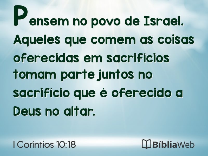I Coríntios 10:18 em imagem para compartilhar