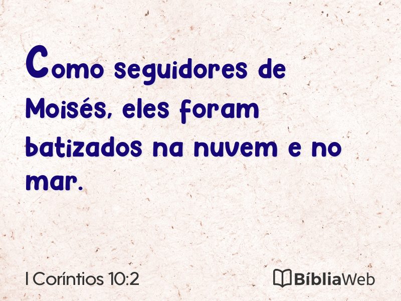 I Coríntios 10:2 em imagem para compartilhar