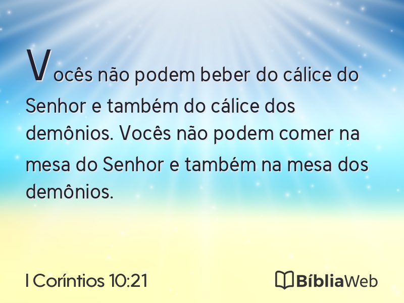 I Coríntios 10:21 em imagem para compartilhar