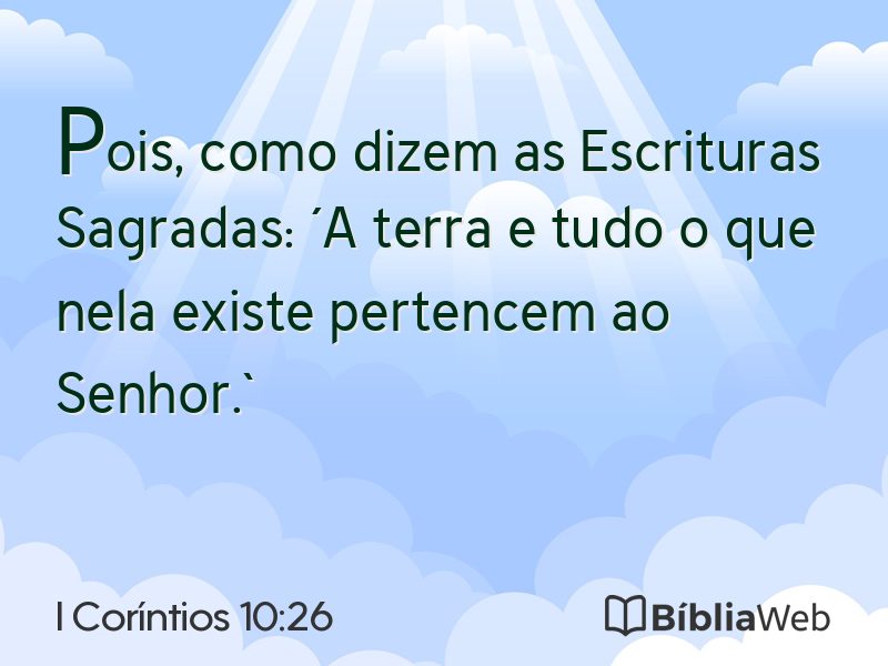 I Coríntios 10:26 em imagem para compartilhar