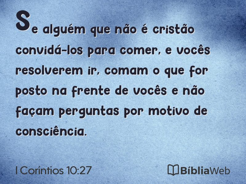 I Coríntios 10:27 em imagem para compartilhar