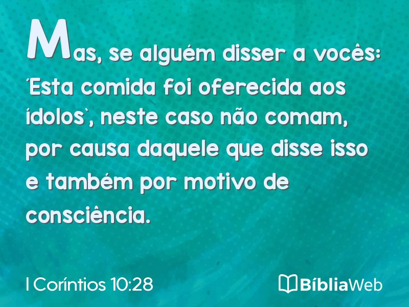 I Coríntios 10:28 em imagem para compartilhar