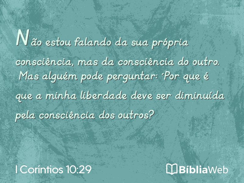 I Coríntios 10:29 em imagem para compartilhar