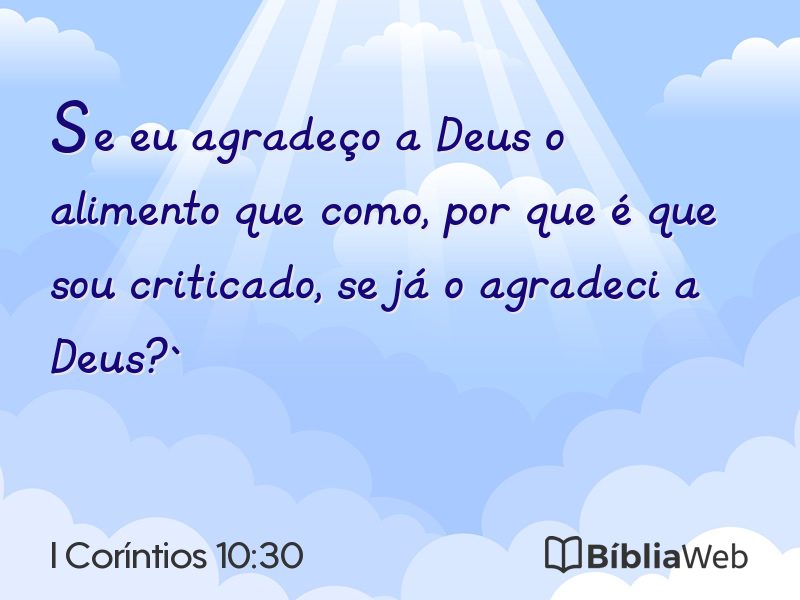 I Coríntios 10:30 em imagem para compartilhar